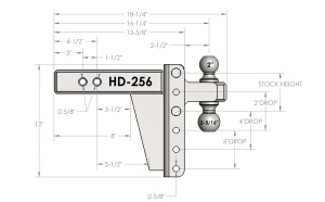 Bulletproof Hitch / 2.5″ Shank / 6″ Drop / 2-5/16″ & 2″ Ball
