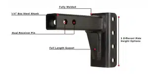 Bulletproof Hitch / 2″ Shank / 2″ Drop / 2-5/16″ & 2″ Ball